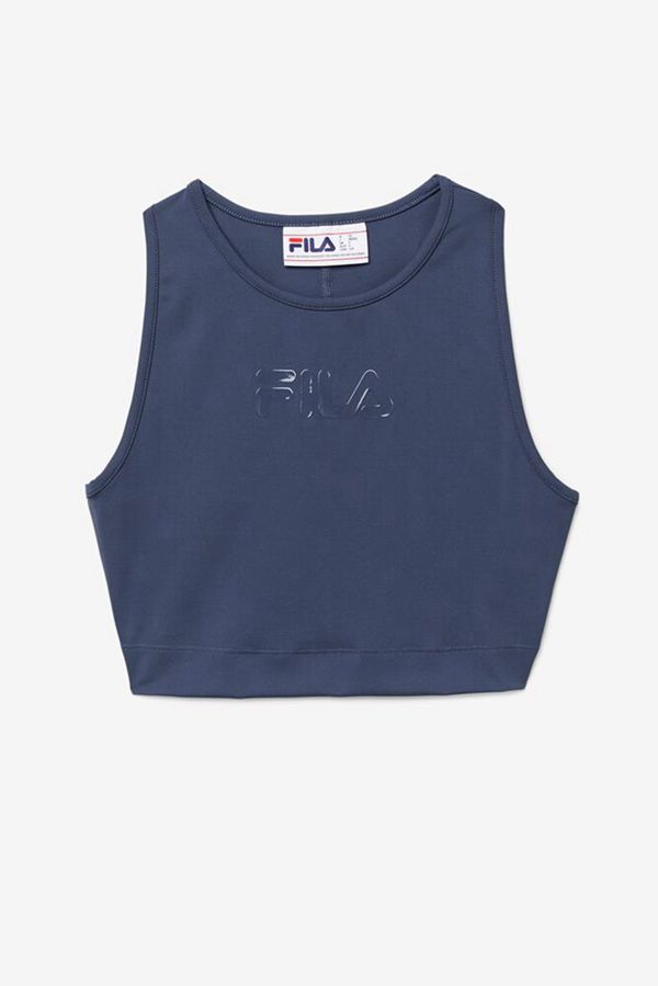 Tops Fila Mujer Azules Oscuro - Alva Athletic Crop - España 190425OHK